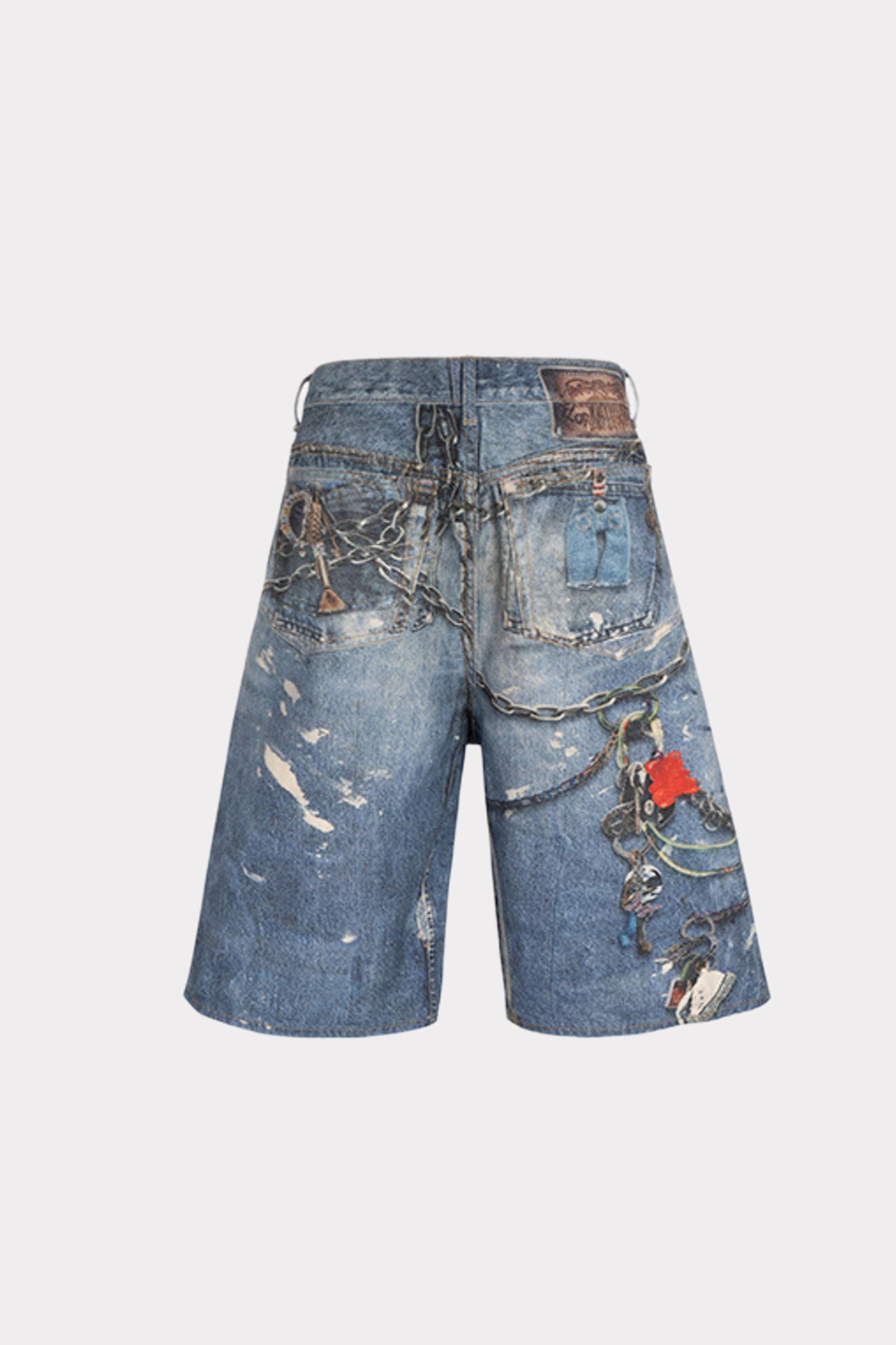 Chain Denim Shorts